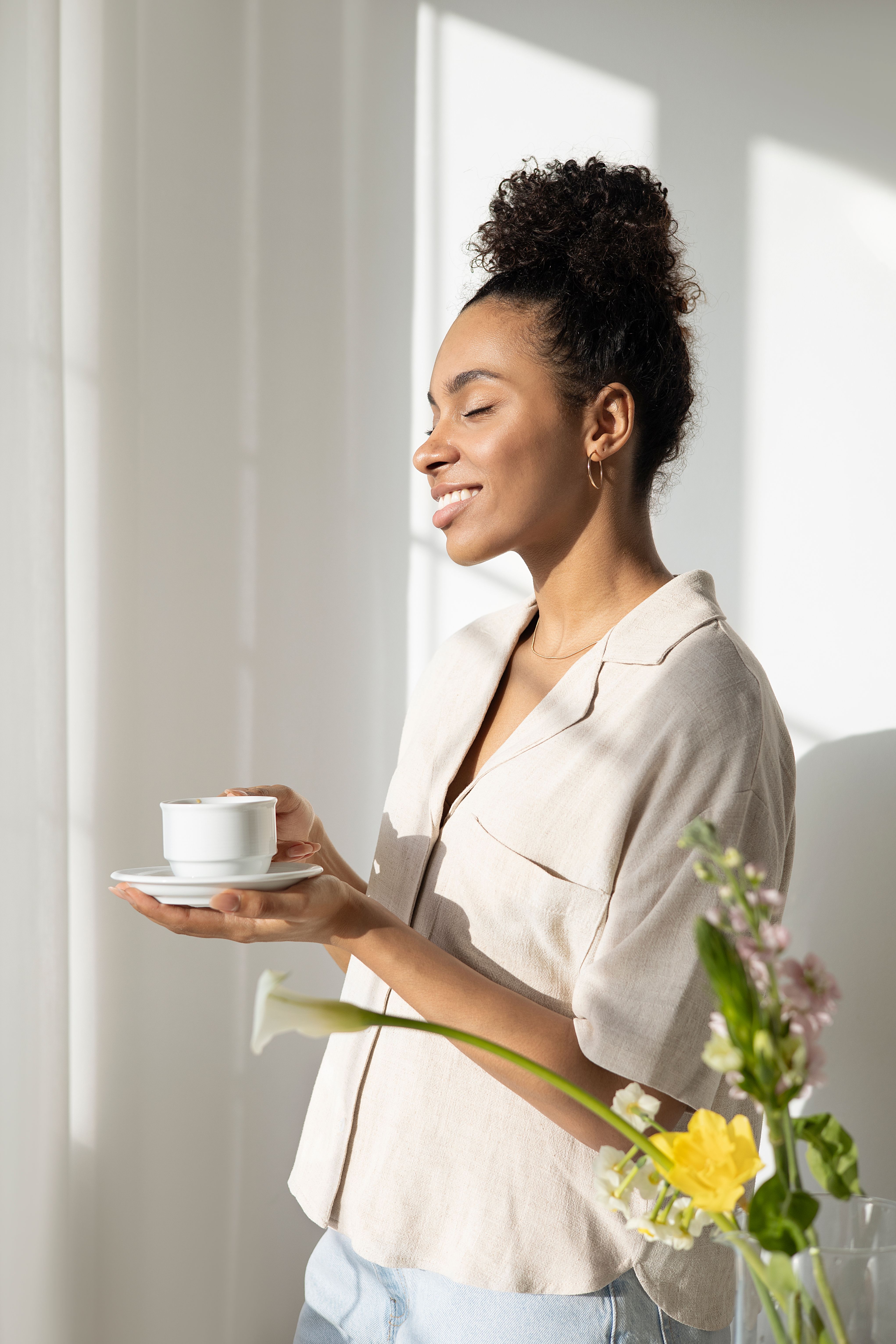 Woman feeling well and healthy